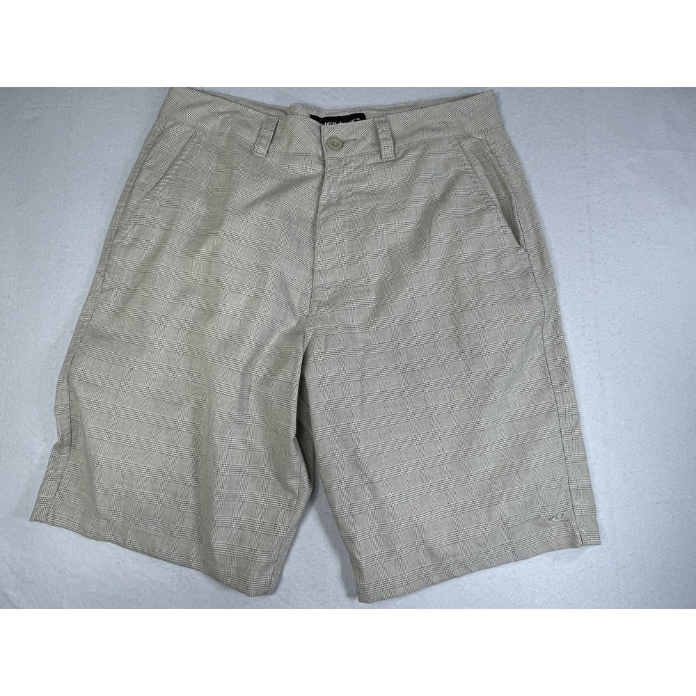 O'NEILL Mens 34 Shorts Classic 10" inseam  Light Tan Checkered Plaid